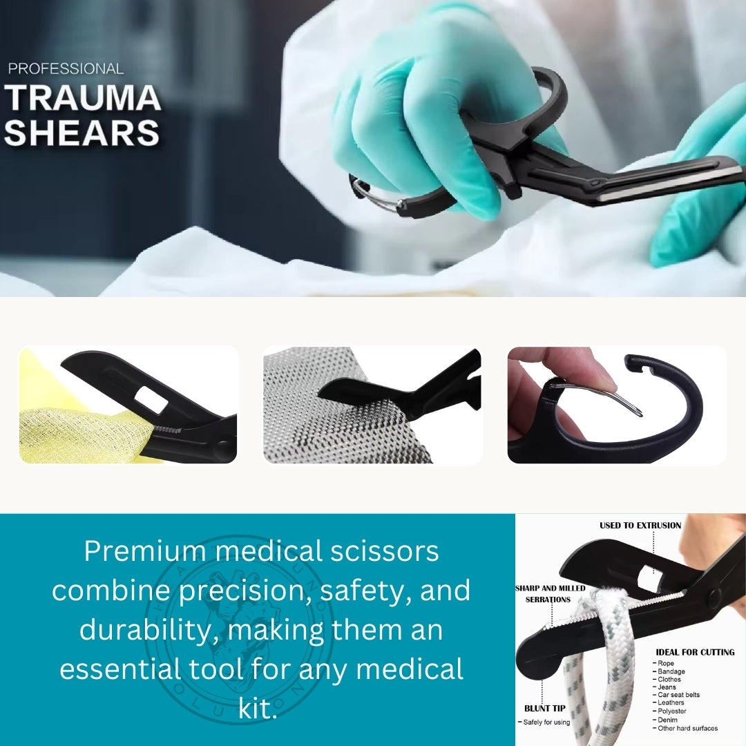 Precision Stainless Steel Medical Scissors | 7.5 Inches | Surgical Grade | Fluoride Coated Serrated Blades | Rust-Resistant | Professional Quality for Nurses |  First Aid | 2 Pack - Heart Sound Solutions