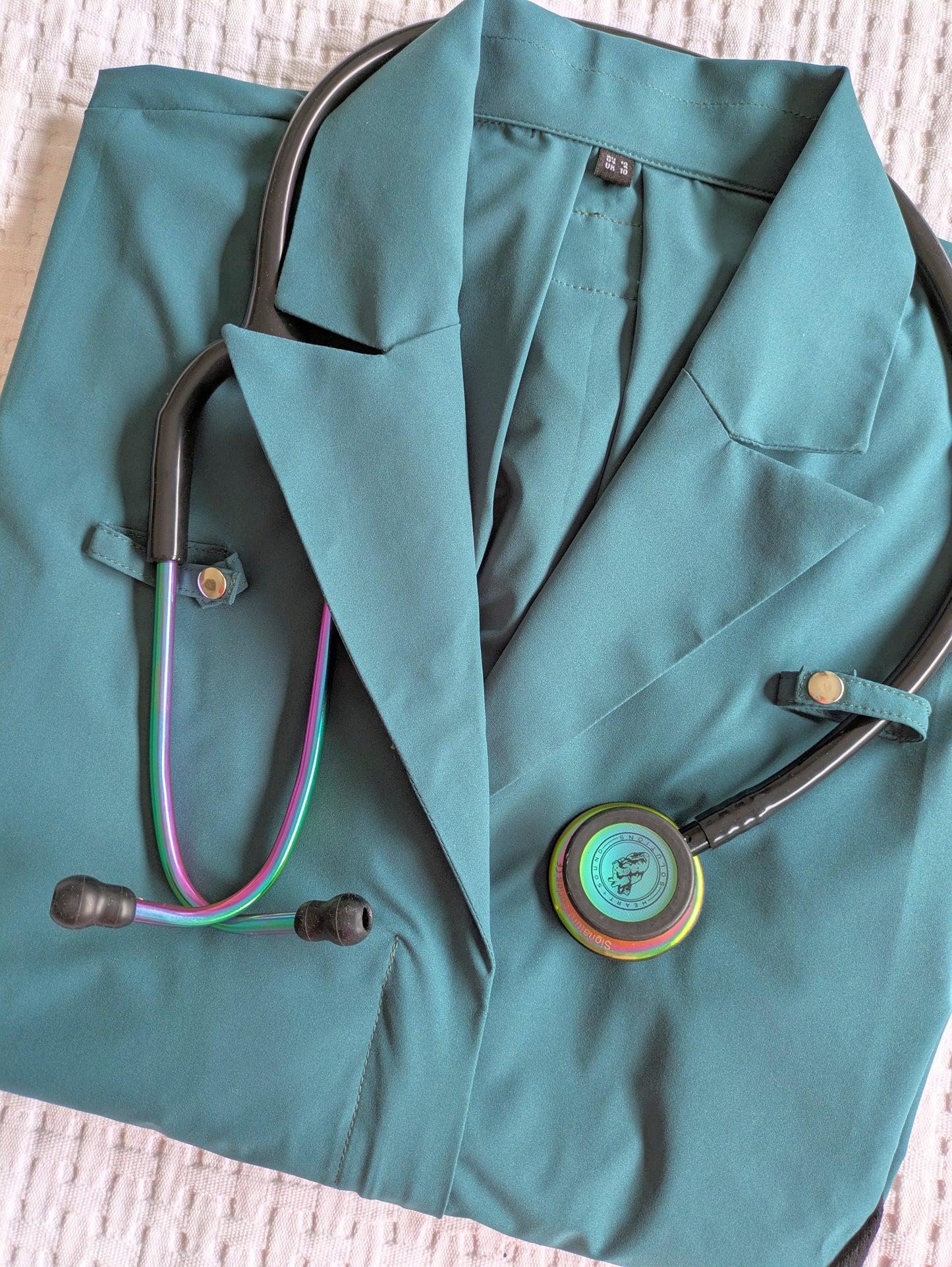 Heart Sound Solutions Signature Series Stethoscope for Nurses, Doctors, and Medical Students | Dual Head Design for Adults & Kids (Rainbow x Black Tube)