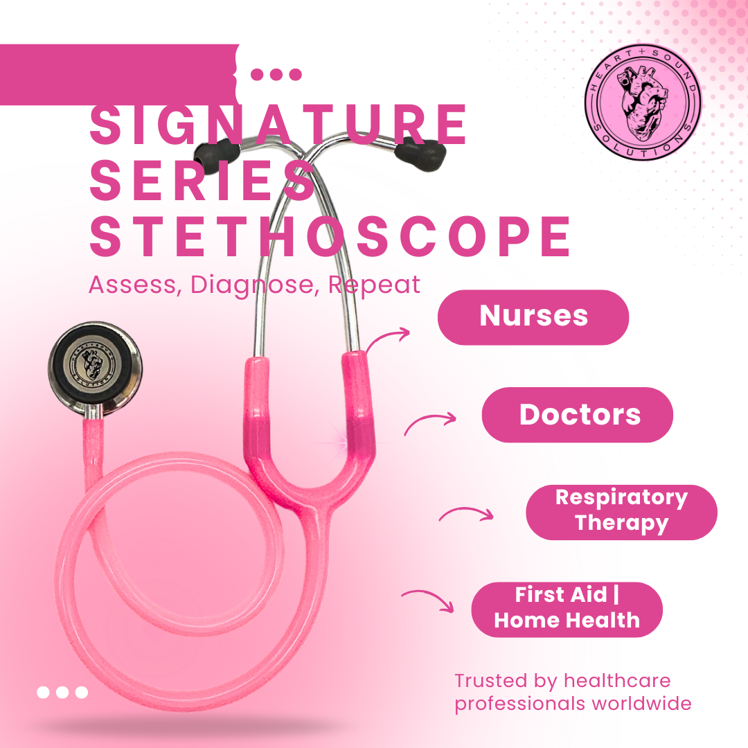 Heart Sound Solutions Signature Series Stethoscope for Nurses, Doctors, Students, Home Health, Dual Head, for Adults and Pediatric