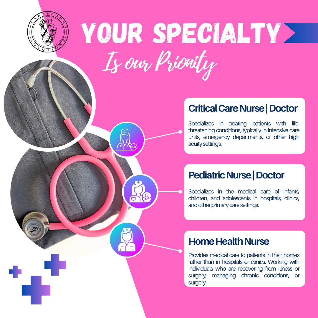 Heart Sound Solutions Signature Series Stethoscope for Nurses, Doctors, Students, Home Health, Dual Head, for Adults and Pediatric