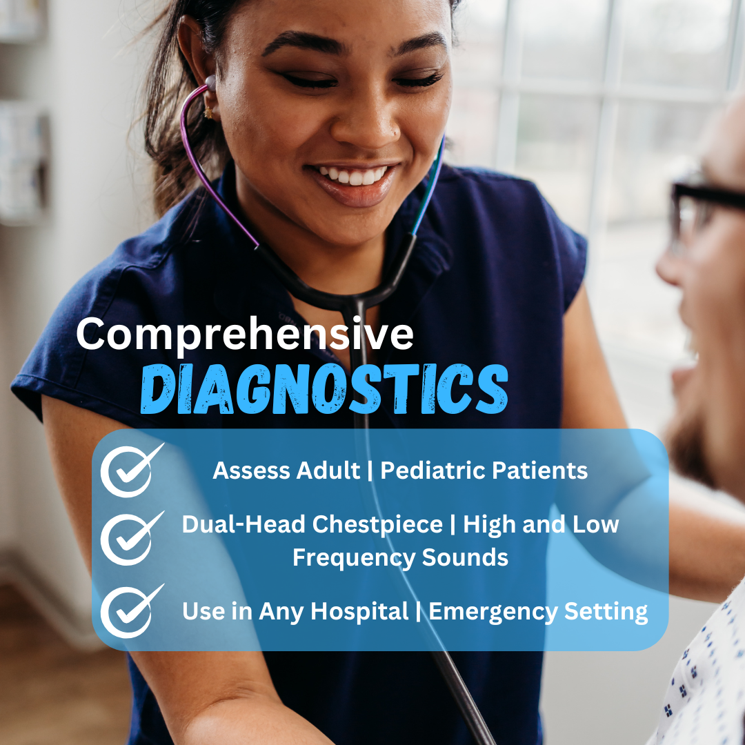 Heart Sound Solutions Signature Series Stethoscope for Nurses, Doctors, and Medical Students | Dual Head Design for Adults & Kids (Rainbow x Black Tube)