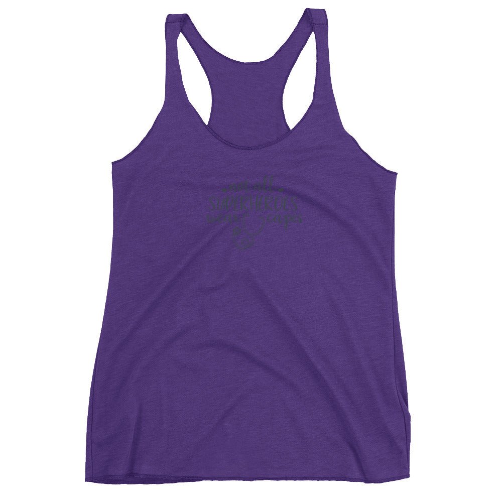 Heart+Sound Solutions Not All Superheroes Wear Capes Women's Racerback Tank - Heart Sound Solutions