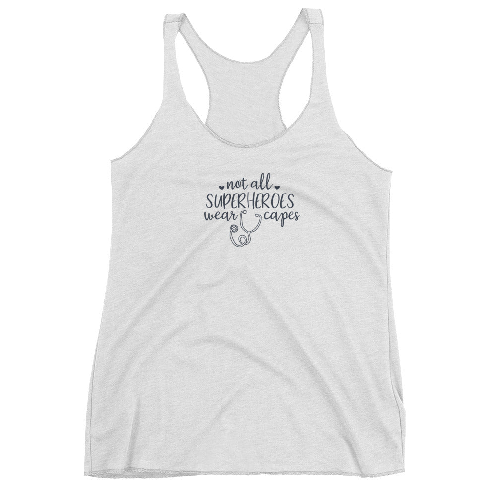Heart+Sound Solutions Not All Superheroes Wear Capes Women's Racerback Tank - Heart Sound Solutions