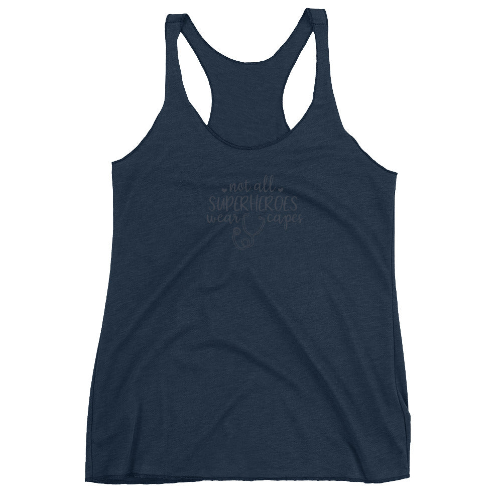 Heart+Sound Solutions Not All Superheroes Wear Capes Women's Racerback Tank - Heart Sound Solutions