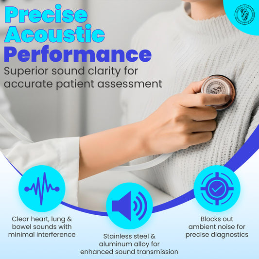 Heart Sound Solutions Signature Series Stethoscope for Nurses, Doctors, and Medical Students | Dual Head Design for Adults & Kids (Rose Gold x White) - Heart Sound Solutions