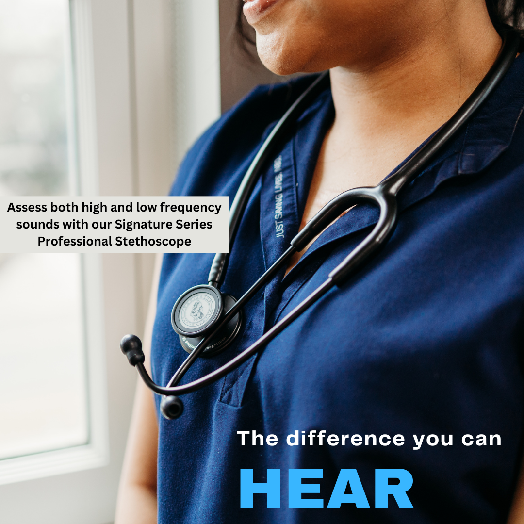 Heart Sound Solutions Signature Series Stethoscope for Nurses, Doctors, and Medical Students | Dual Head Design for Adults & Kids (Black) - Heart Sound Solutions
