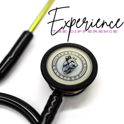 Heart Sound Solutions Signature Series Stethoscope for Nurses, Doctors, and Medical Students | Dual Head Design for Adults & Kids (Rainbow x Black Tube)