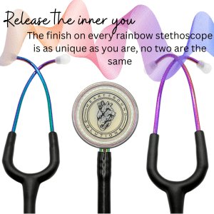Heart Sound Solutions Signature Series Stethoscope for Nurses, Doctors, and Medical Students | Dual Head Design for Adults & Kids (Rainbow x Matte Black) - Heart Sound Solutions