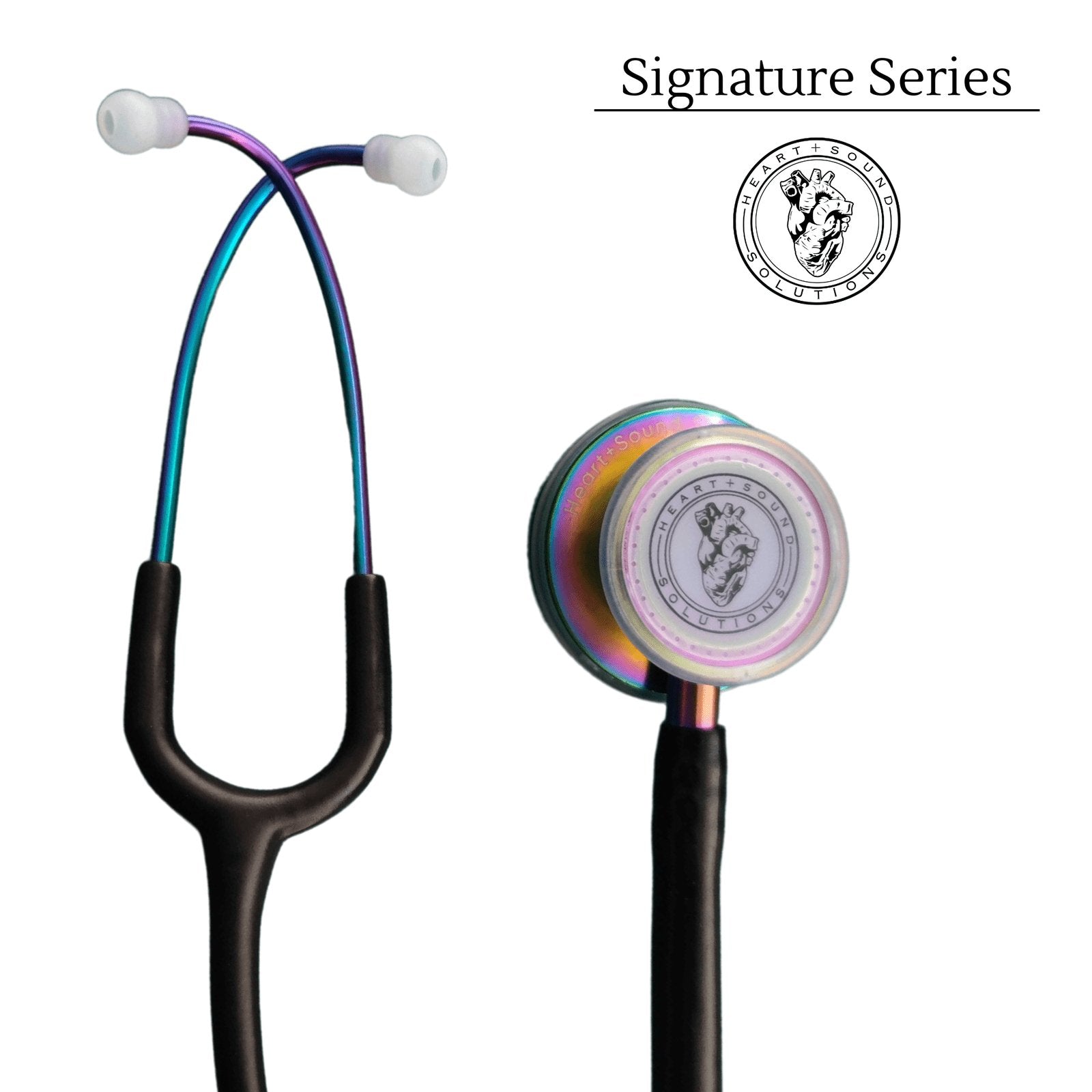 Heart Sound Solutions Signature Series Stethoscope for Nurses, Doctors, and  Medical Students, Dual Head Design for Adults & Kids (Rainbow x Matte  Black)